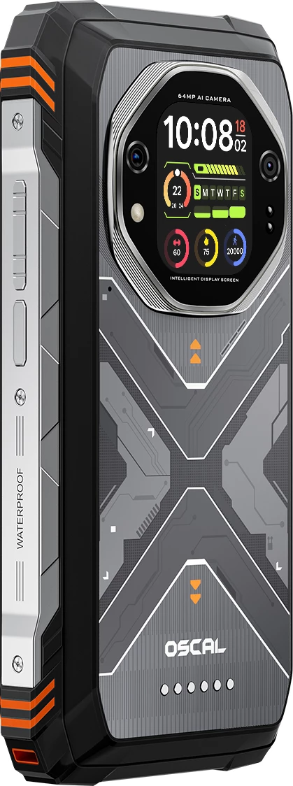 Celular Oscal Tank 1 16GB RAM 512GB 5G bateri 20000mAh IP68/IP69K/MIL-STD-810H, portokalli