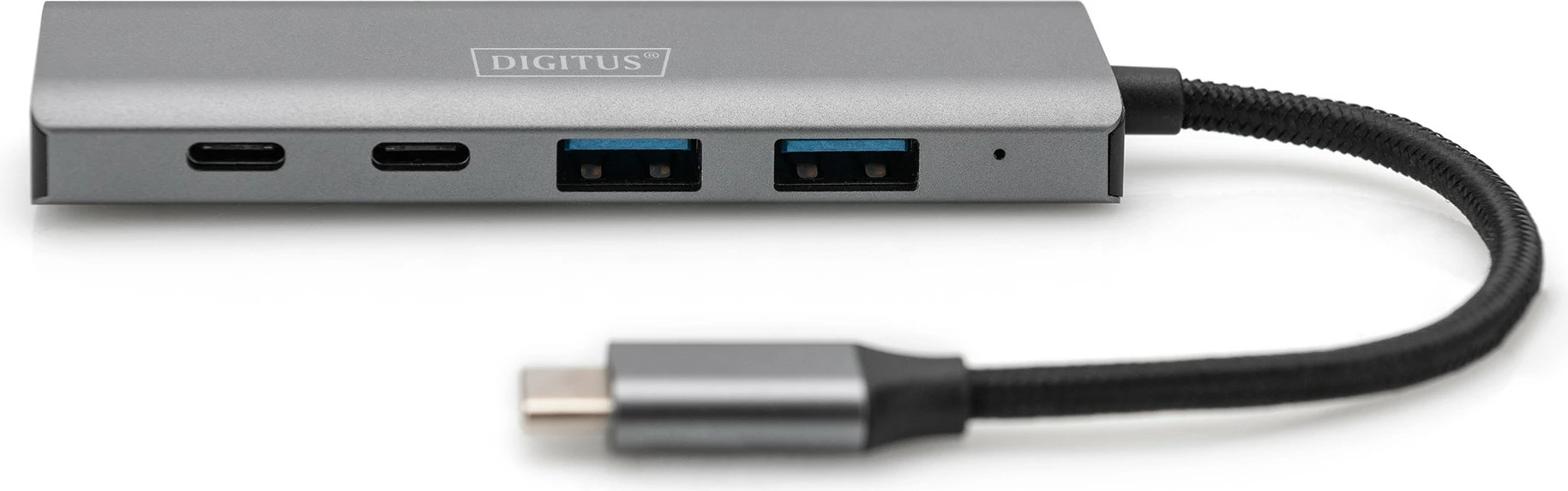 HUB USB-C 4 Porta Digitus, 2x USB A + 2x USB-C, USB 3.2 Gen 1, Gri, Alumini