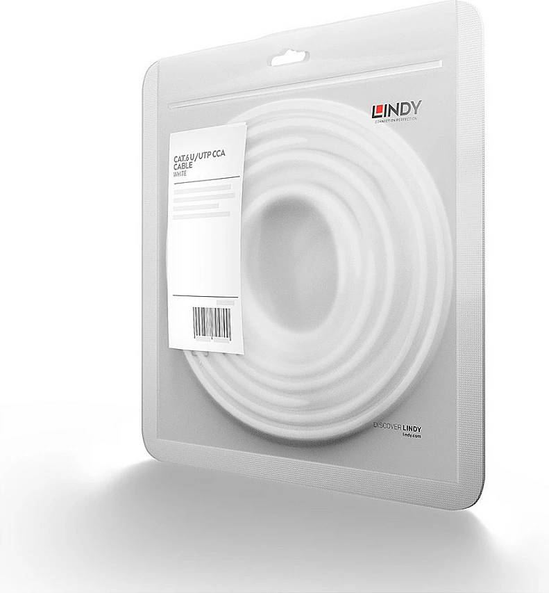Kabllo rrjeti LINDY 48200 Cat6, 0.3m, RJ45, e bardhë