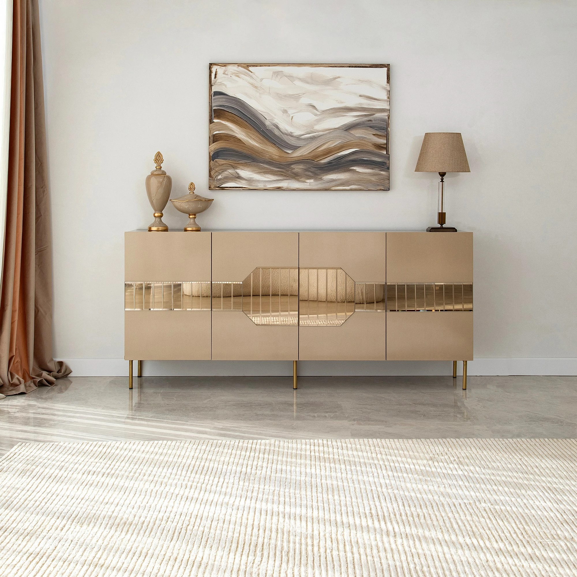 Konsolë Hanah Home, Milan, bronz dhe ar