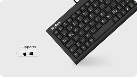 Tastierë KeySonic ACK-3401U, USB, Tenkeyless kompakte, UK QWERTY, SoftSkin, e zezë