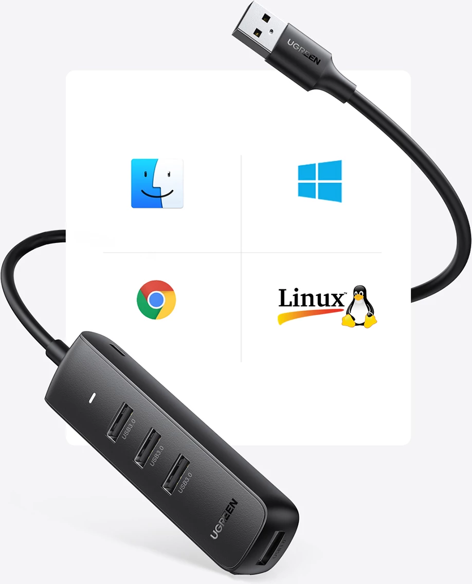 HUB USB Ugreen CM416 80657, 4x USB 3.2 Gen 1, 1m, i zi