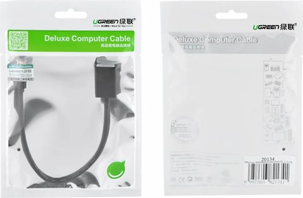 Kabllo adapter HDMI Ugreen 20134, micro HDMI 19 pin, 20cm, e zezë