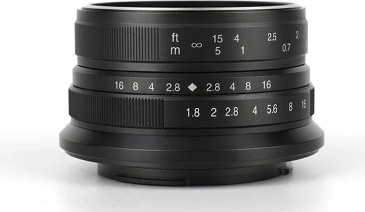 Lente për kamerë 7Artisans, 25mm, F1.8 Sony E, i zi