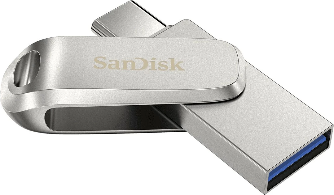 USB SanDisk Ultra Dual Drive Luxe, 128 GB, USB Type-A / USB Type-C, 3.2 Gen 1, Çelik