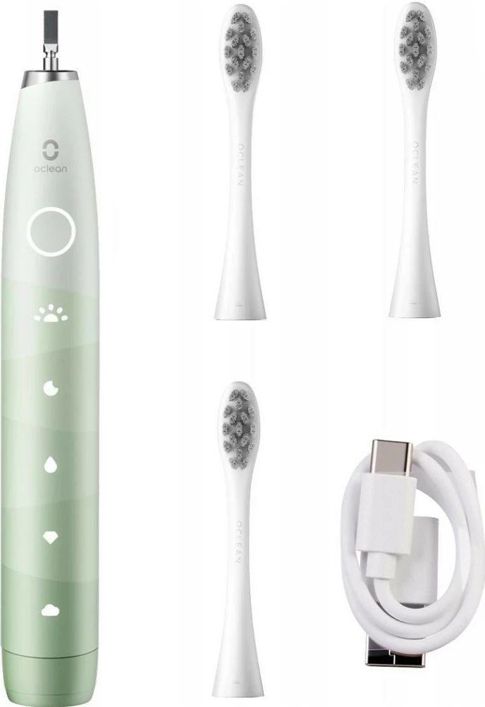 Furçë dhëmbësh elektrike sonike Oclean Flow S, 5 modalitete, IPX7, 3 koka, gjelbër