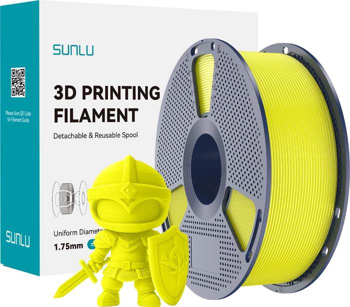 Filament 3D Sunlu PLA+ Y 1.75 mm, i verdhë