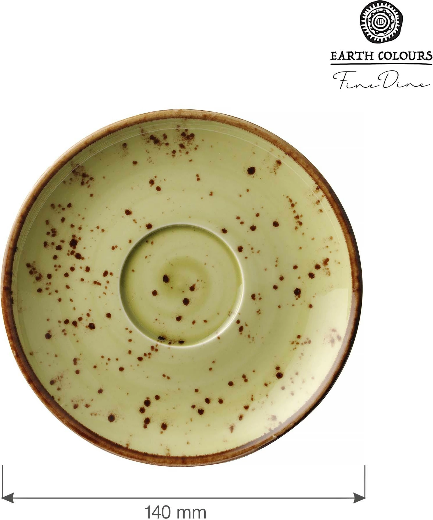 Nënfilxhan kafeje Fine Dine Olive Ø140 mm, set 6 copë, i gjelbër