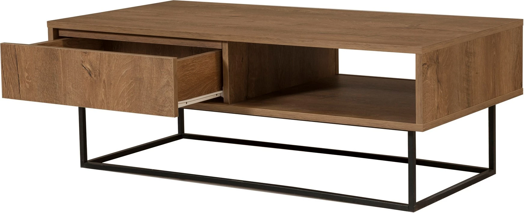 Set mobiljesh për dhomë dite, ngjyrë arrë dhe e zezë, Laxus Takım 3