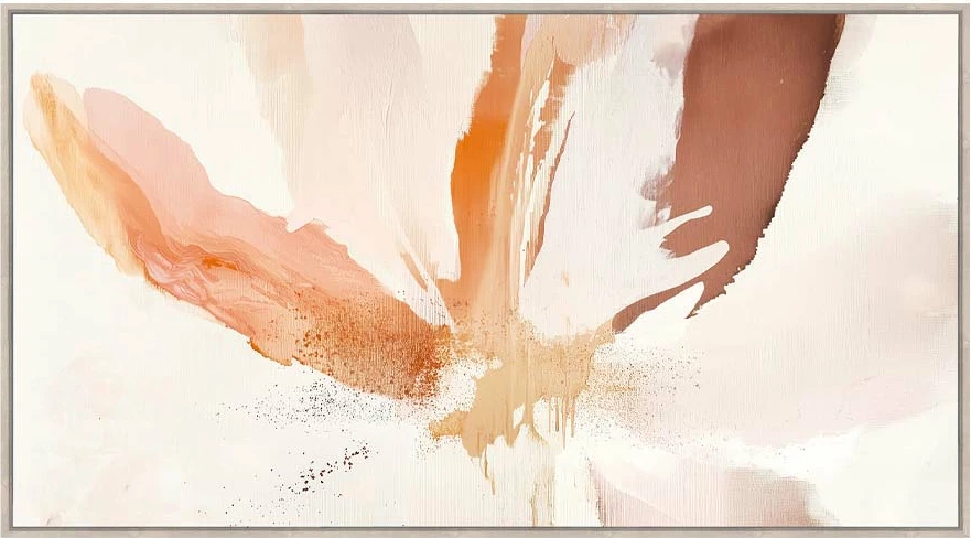 Pikturë dekorative Calandium C me kornizë, kanavacë, ngjyra bezhë dhe shumëngjyrëshe, 80x145x4cm