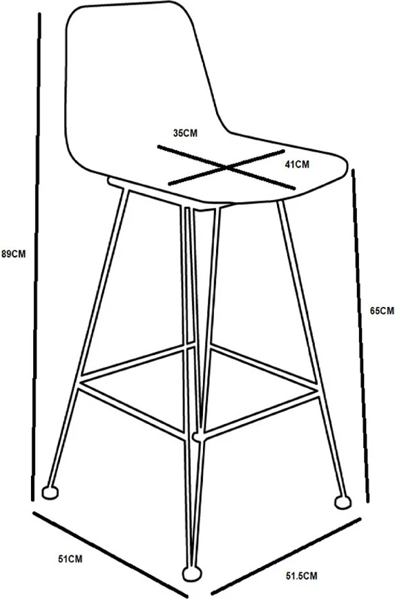 Karrige për bar Denmark, ratan natyral, 42x53x90