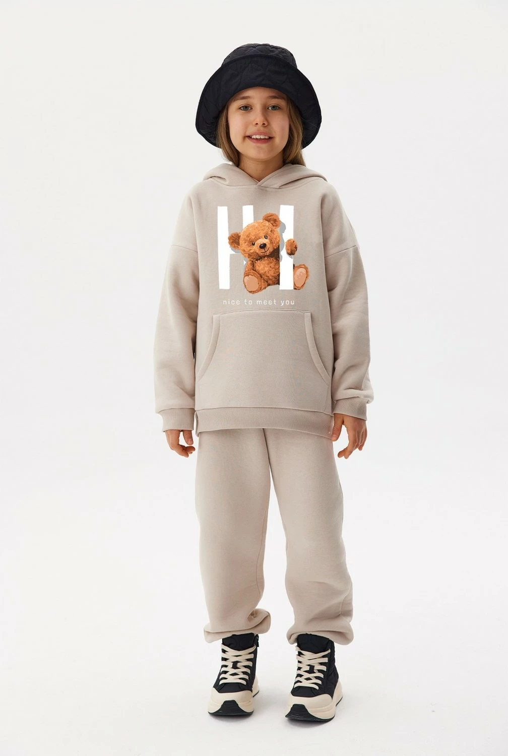 Komplet oversize për djem Ada Bebek Çocuk, bezhë