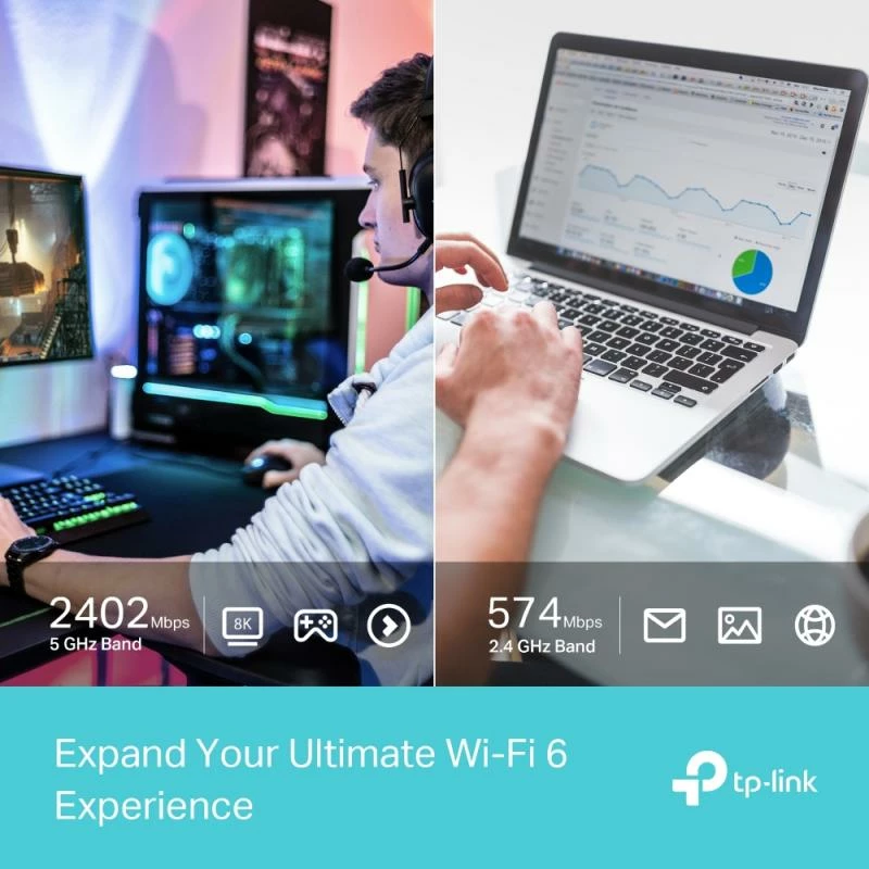 Adapter Wi‑Fi USB TP-Link Archer TX50UH, me bazë dhe kabllo, i zi