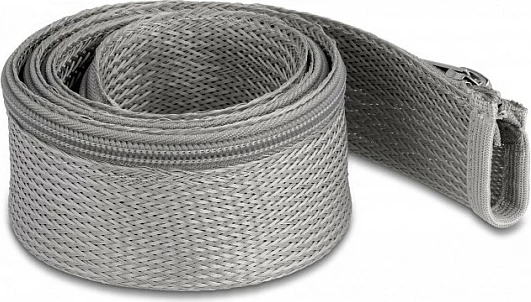 Mbështjellës kabllosh DeLOCK, 1 m x 50 mm, me zinxhir, rezistent në nxehtësi, gri