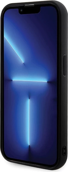 Mbështjellës Guess Sequin Script Metal për iPhone 13 Pro / 13, e zezë
