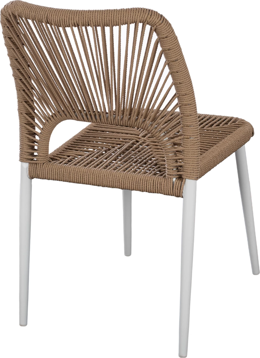 Karrige alumini e bardhë me litar PE bezhë FH5770.01 45x63x82 cm