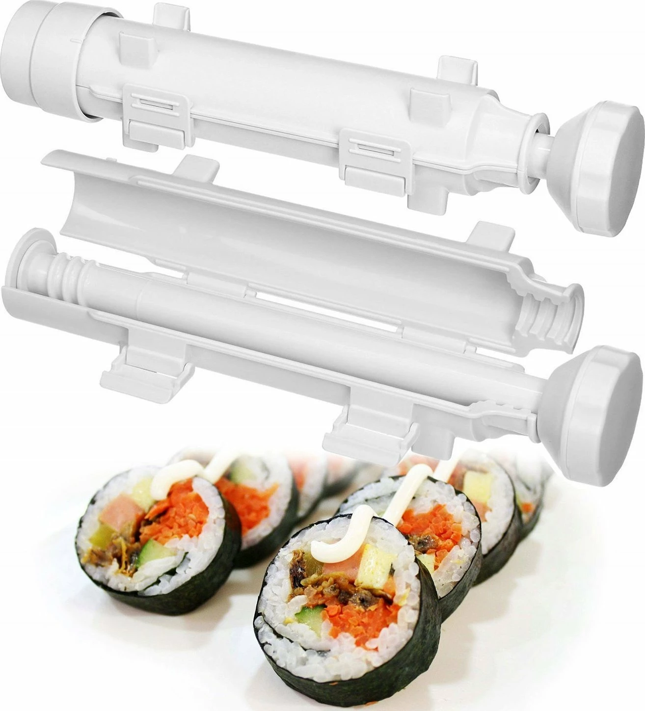 Makinë për përgatitje sushi Brunbeste Bazooka 3294, tub 28 cm, Ø 4.5 cm, e bardhë