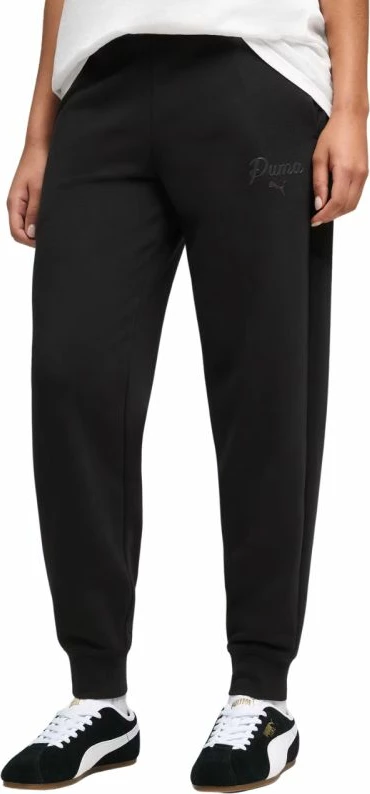 Pantallona sportive Puma ESS Script Comfort femra, të zeza