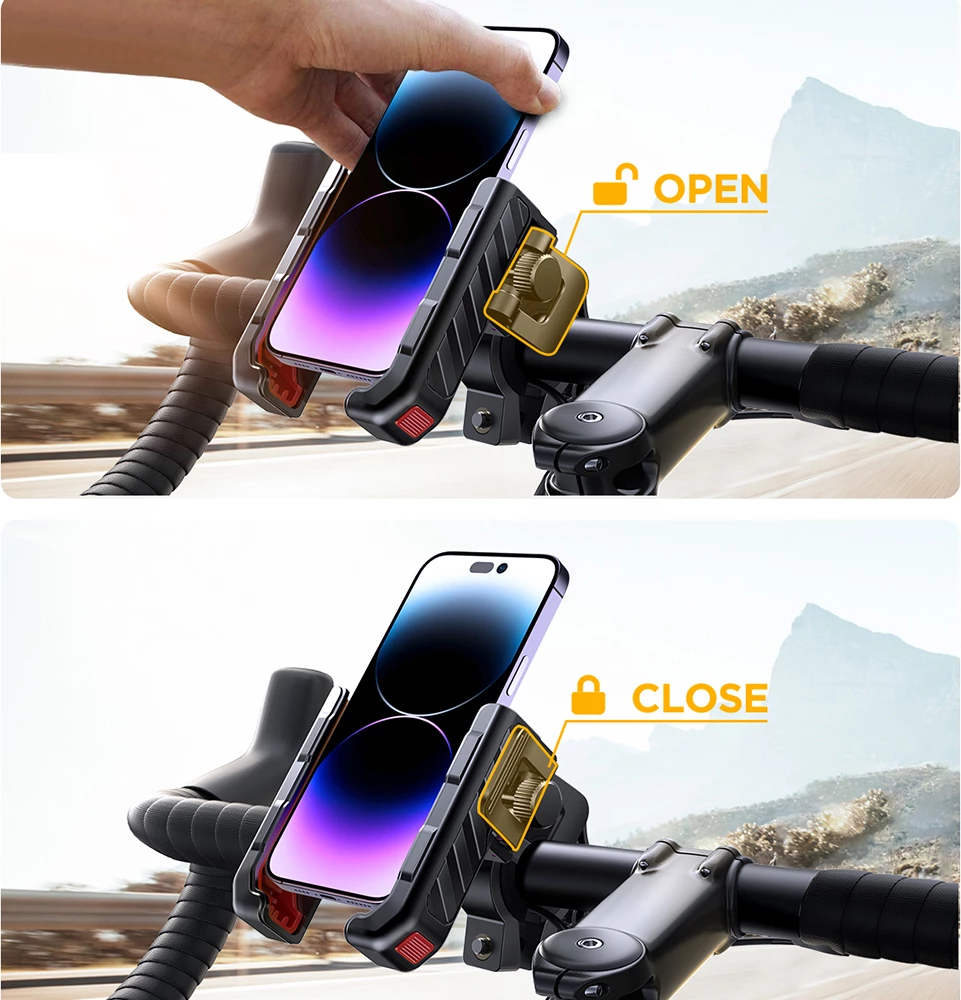 Mbajtës telefoni Joyroom JR-ZS266 për biçikletë, skuter, motoçikletë, i zi