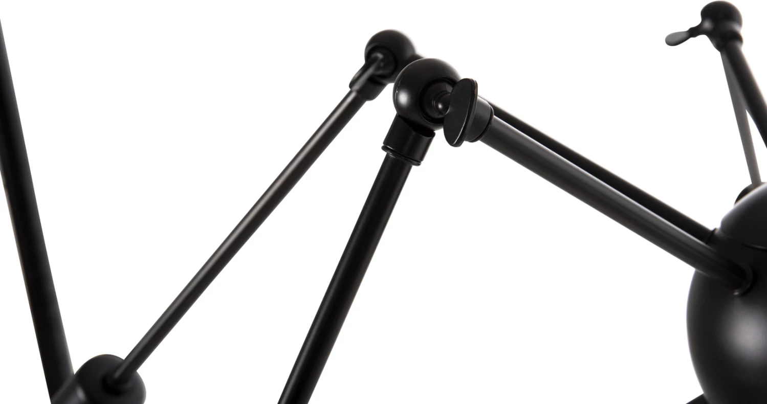 Llambadar tavani 12-drita, FH4167, metal i zi, krahë të artikuluara, Φ92x120Hcm