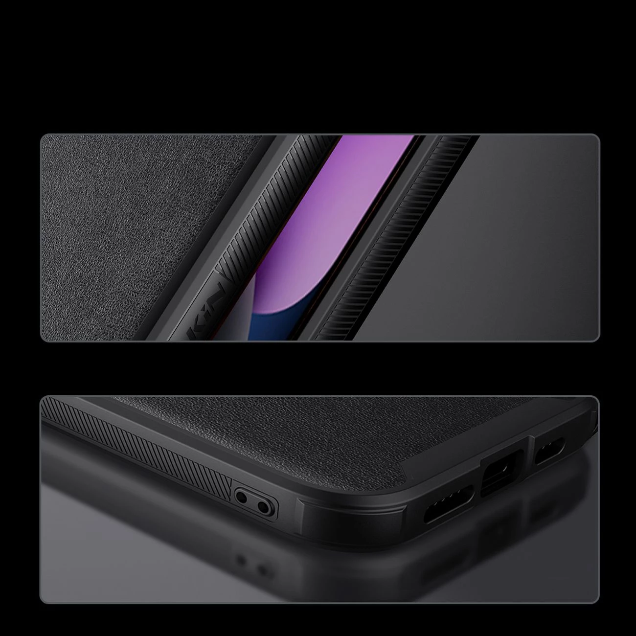 Mbështjellës Nillkin CamShield Leather S Case për iPhone 14, me kapak kamere, e zezë