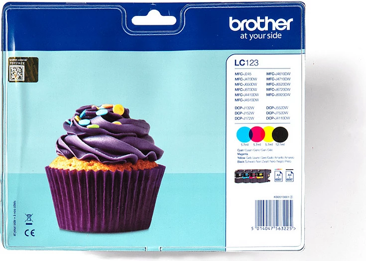 Tinte Brother LC-123VALBP Multipack, 4 kartrixhe (Black/Cyan/Magenta/Yellow)