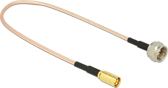 Kabllo antene DeLOCK RG-316, F në SMB, 0.25 m, 50 Ω, e zezë