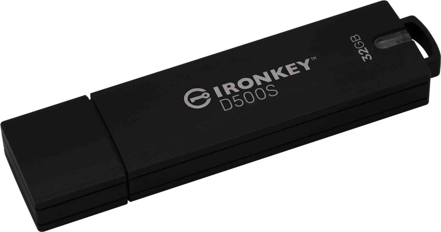 USB Kingston IronKey D500S 32GB, FIPS 140-3 Level 3, 256bit, e zezë