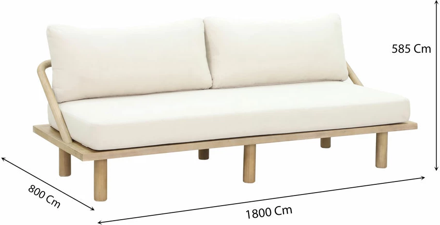 Krevat-sofá Siesta, ngjyrë natyrale/krem, 180x80x59cm