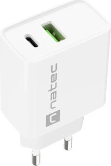 Karikues rrjeti NATEC Ribera USB-A+USB-C 20W PD, i bardhë