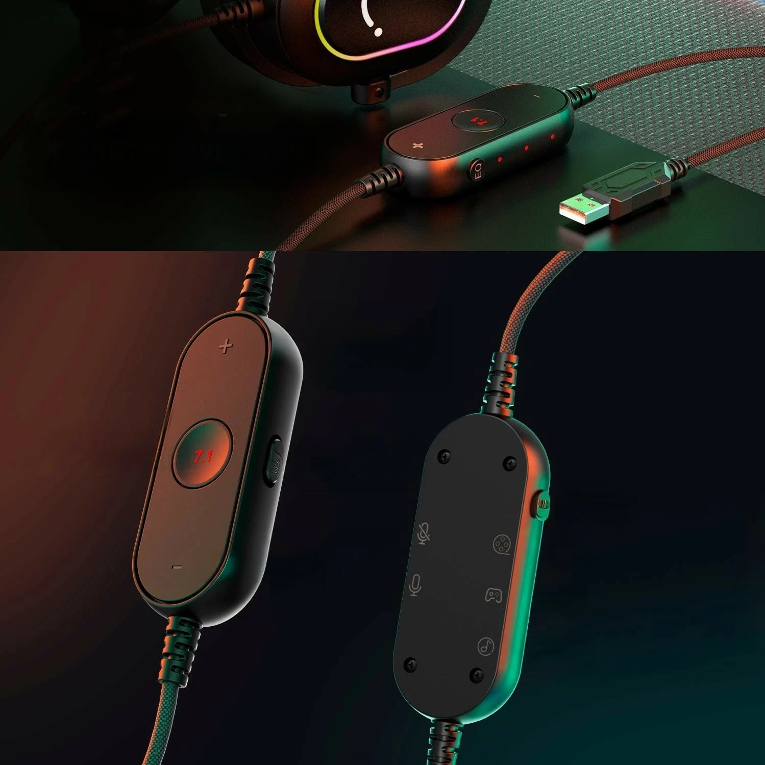 Kufje FIFINE H6 AmpliGame, 7.1 Surround, RGB, me mikrofon, USB/3.5mm, të zeza