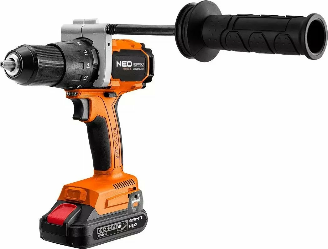 Trapan udaror/vidhosëse me bateri Neo 04-616, 18 V, brushless, 100 Nm, mandrinë 13 mm, pa bateri/pa karikues, portokalli/zi