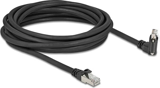 Kabllo rrjeti DeLOCK 80920, Cat6 S/FTP, 5 m, RJ-45 këndore me vida, e zezë