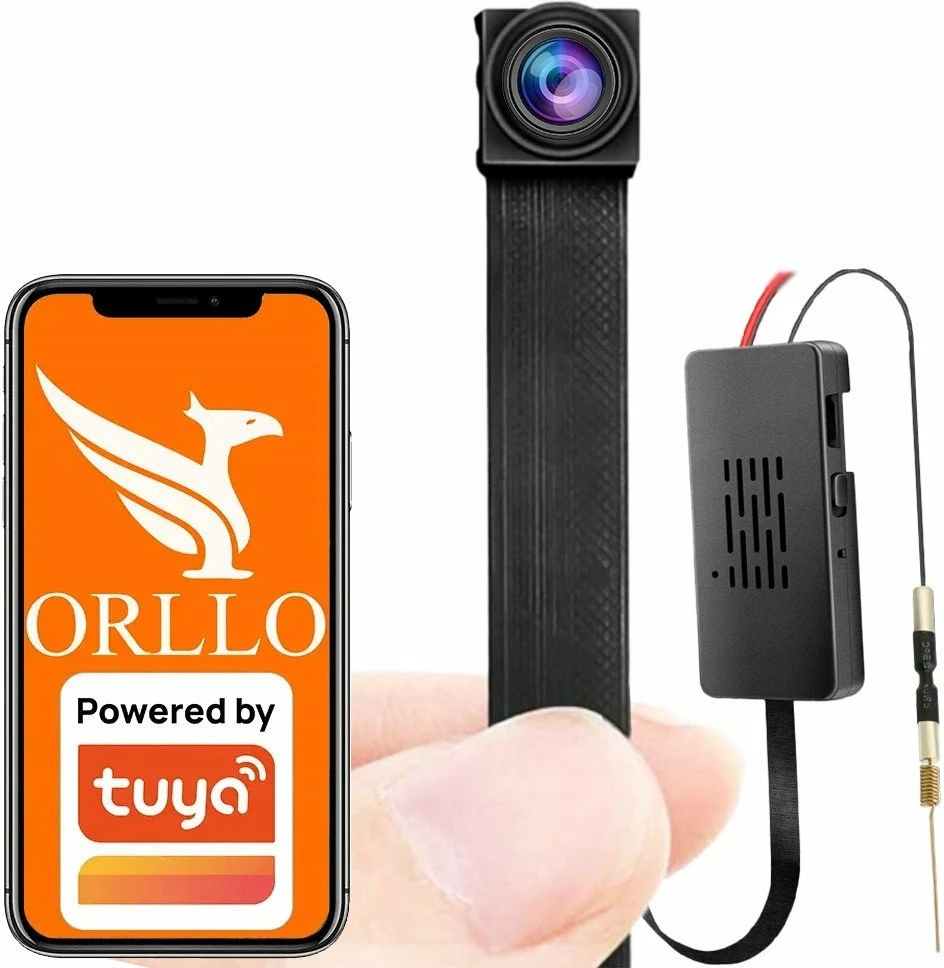 Kamerë spiunazhi mini Wi-Fi e fshehur ORLLO C2 Pro, Full HD 1080p, bateri 2800mAh, Tuya, e zezë, set