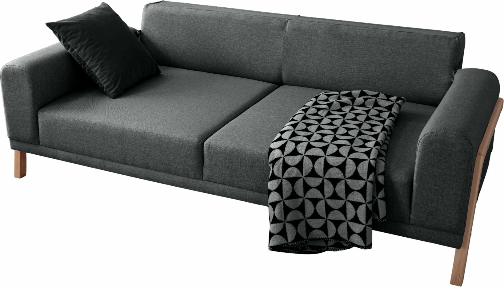 Divan treshe Atelier del Sofa, ngjyrë latte-antracit