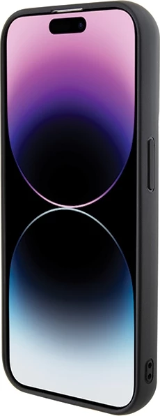 Mbështjellës Karl Lagerfeld Gripstand Saffiano Karl&Choupette Pins për iPhone 15 Pro, e zezë