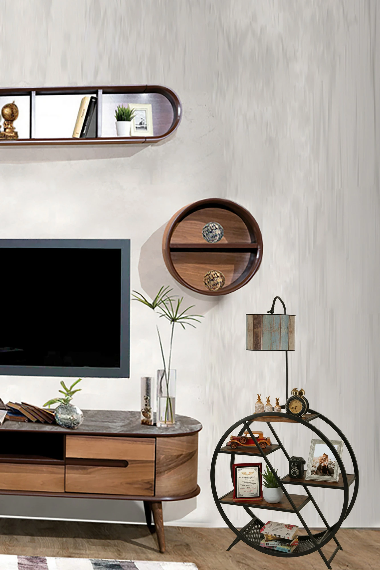 Llambë dyshemeje Opviq, 8529-6, trup metalik, mbajtëse librash, shumëngjyrëshe