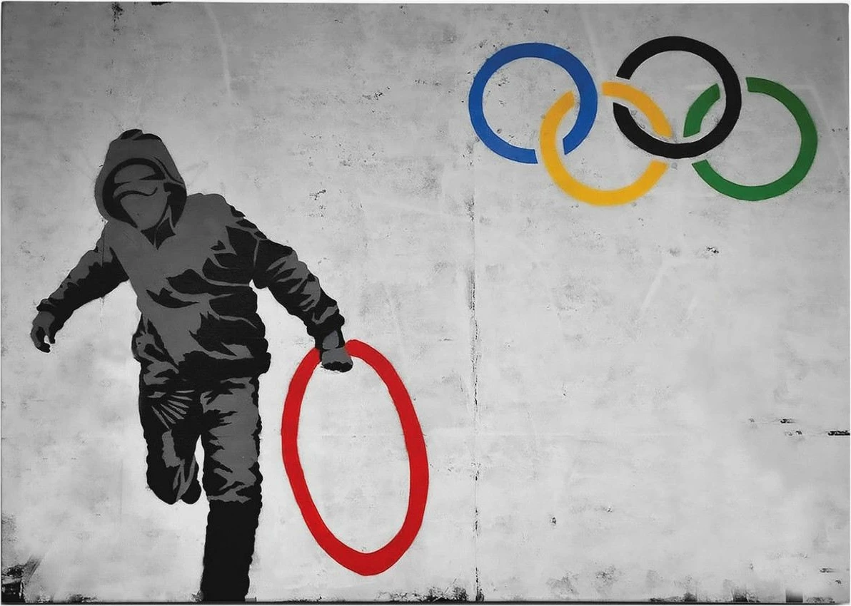 Pikturë dekorative në kanavacë, Banksy, shumëngjyrëshe, WY118, 50x70cm