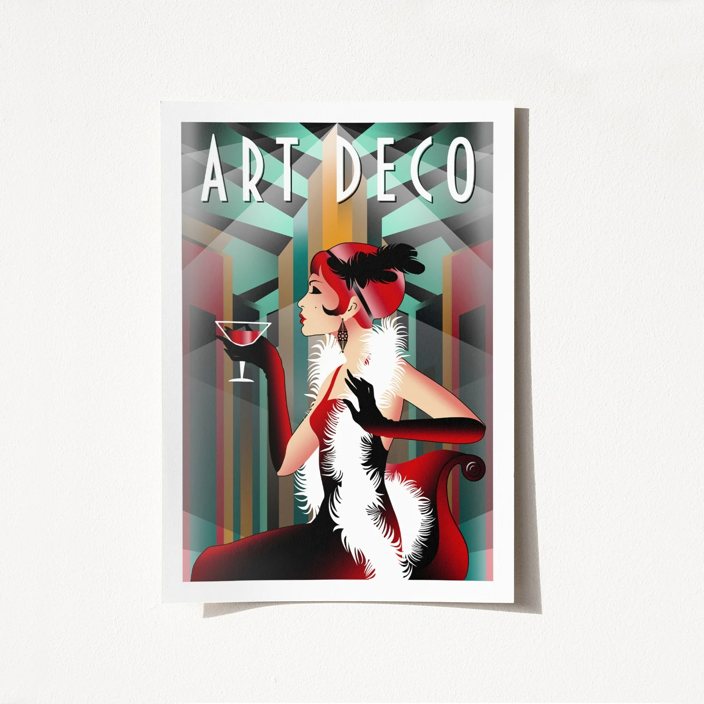 Poster A3 Art Deco, shumëngjyrësh, 29,7x42cm