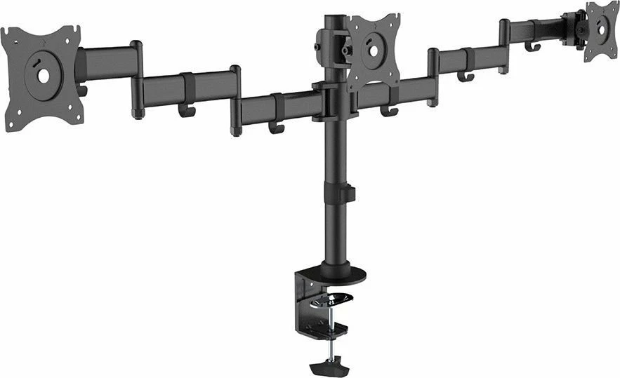 Mbajtëse tavoline për 3 monitorë Maclean MC-691 13–27\" VESA 75x75/100x100, e zezë