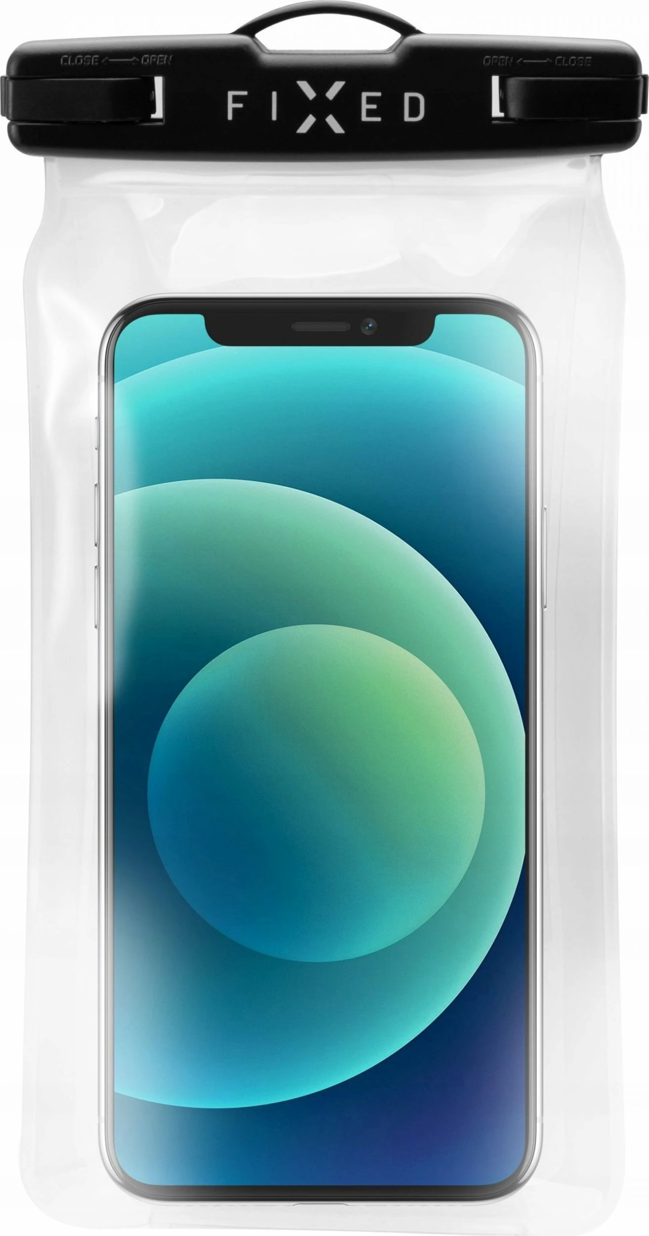 Mbështjellës i papërshkueshëm nga uji Fixed Float FIXFLT-BKK IPX8 për celular deri 7.2\", i zi, me rrip qafe