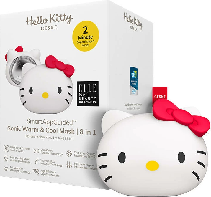 Masazhator fytyre sonic Geske HK000001ST01, 8-në-1, me aplikacion, Hello Kitty starlight