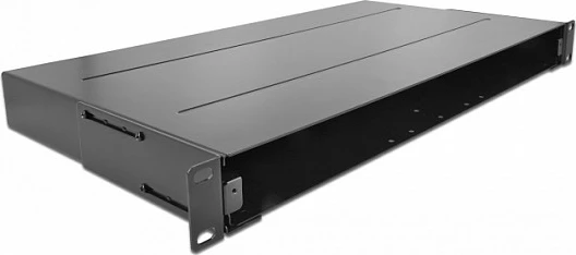 Kuti spajsi fibër optike DeLOCK 19" 1U, 48 fibra, metal, e zezë