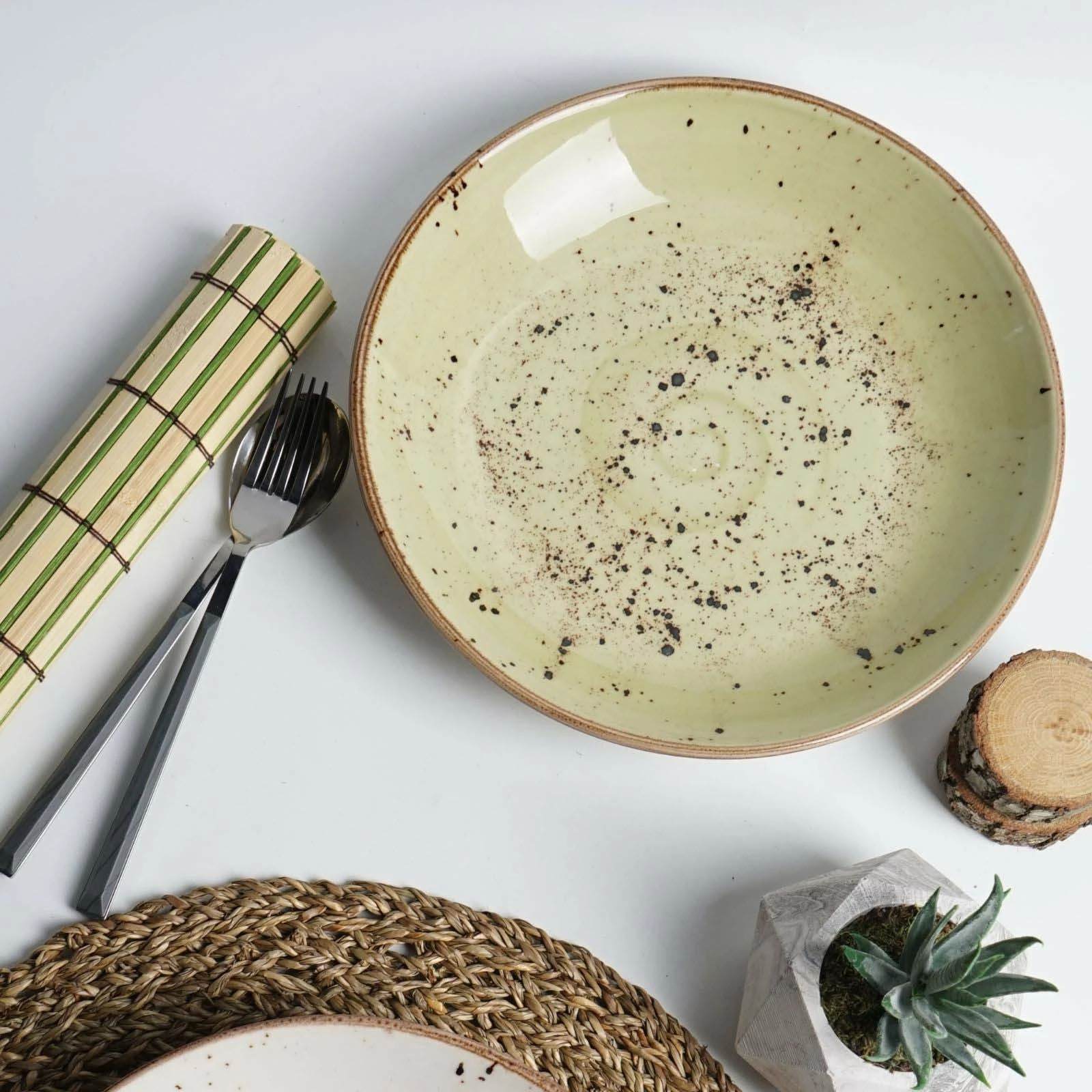 Pjatë e thellë coupe Fine Dine Olive 230mm 900ml, e gjelbër, set 6 copë