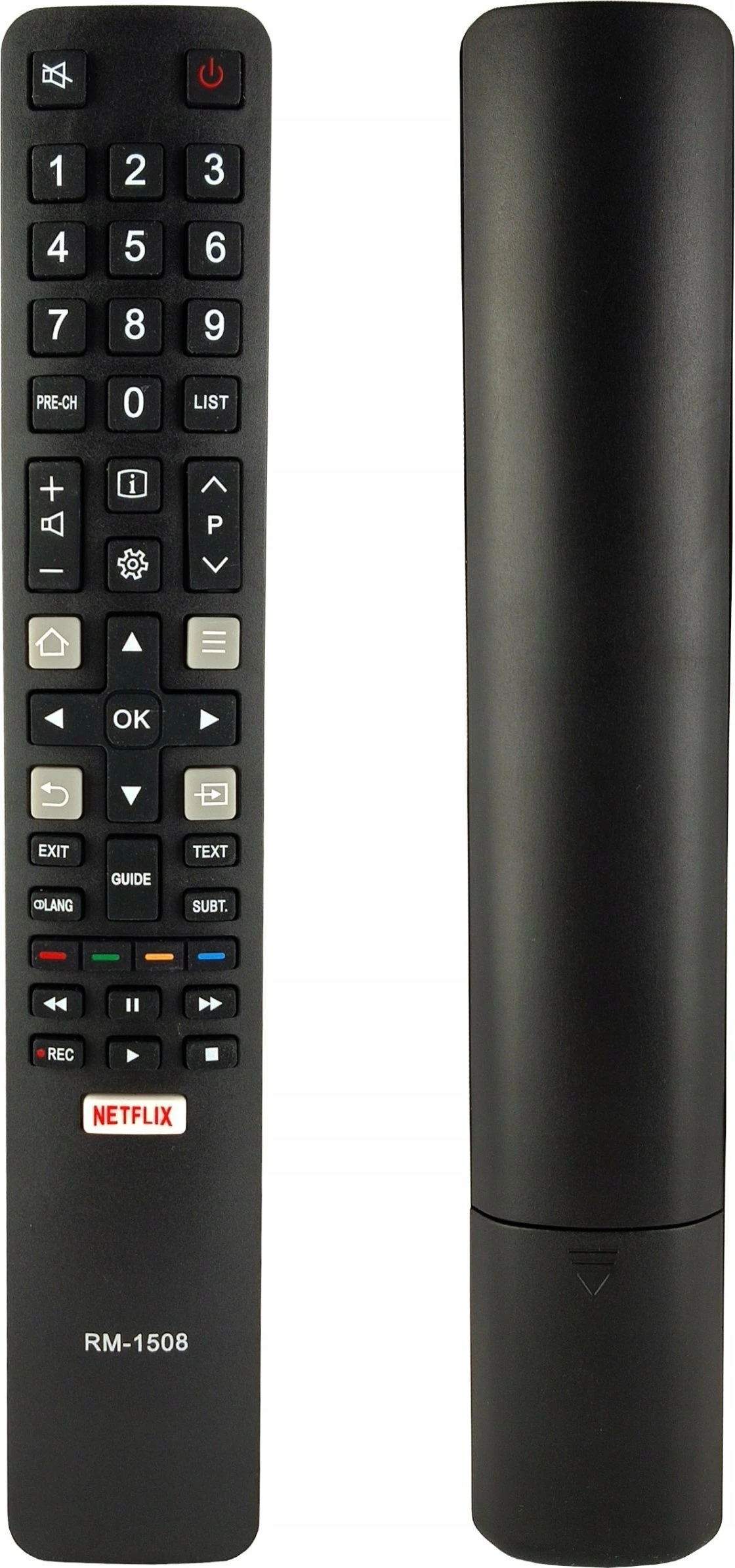 Pilot universal Lamex RM-L1508 për TV Thomson/TCL, IR, Smart/Netflix, i zi, me bateri