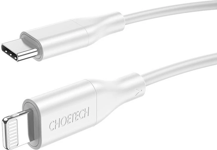 Kabllo Choetech IP0040 USB-C në Lightning, 1.2m, e bardhë