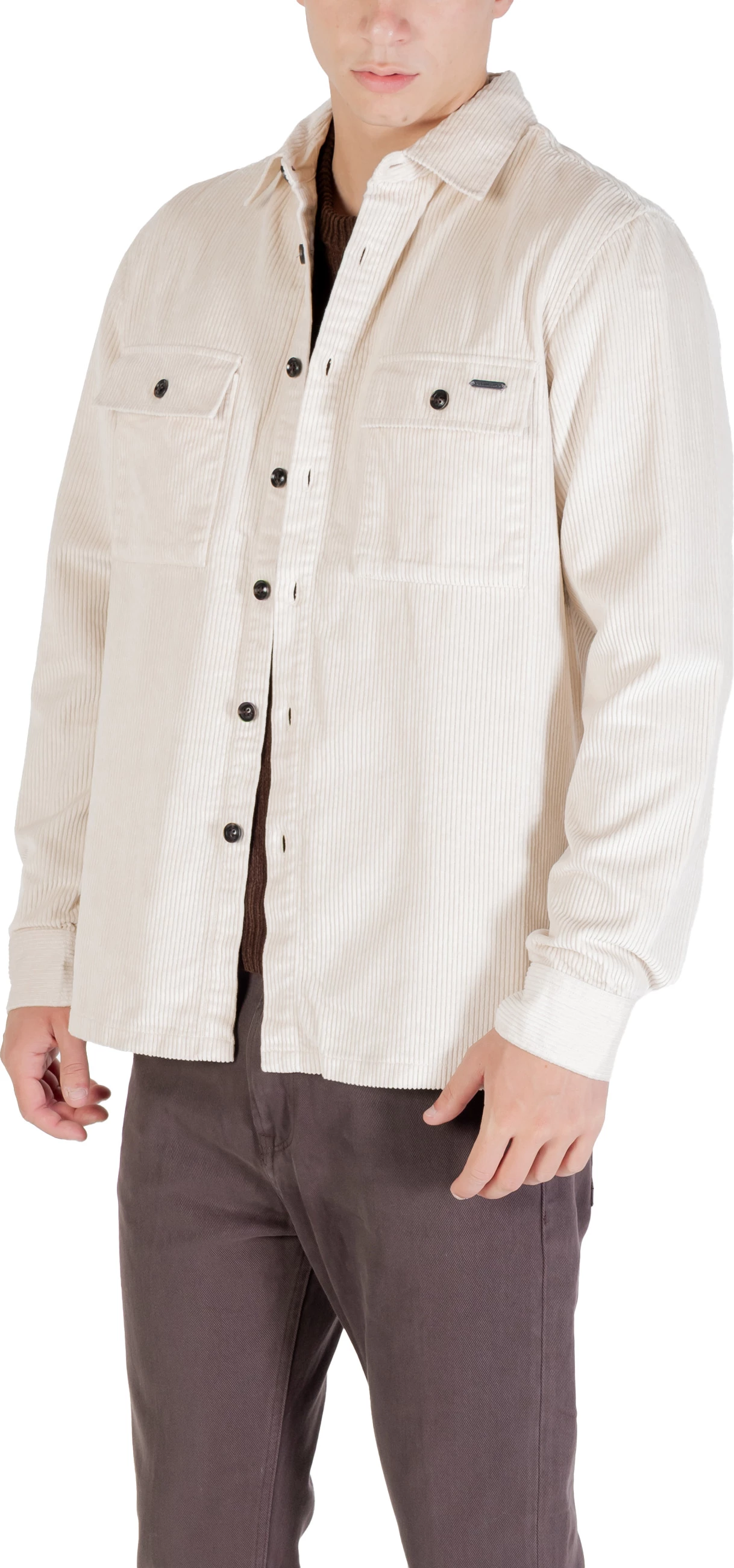 Këmishë overshirt për meshkuj Gianni Lupo GL7820S, krem e çelët [Madhësia: XL]