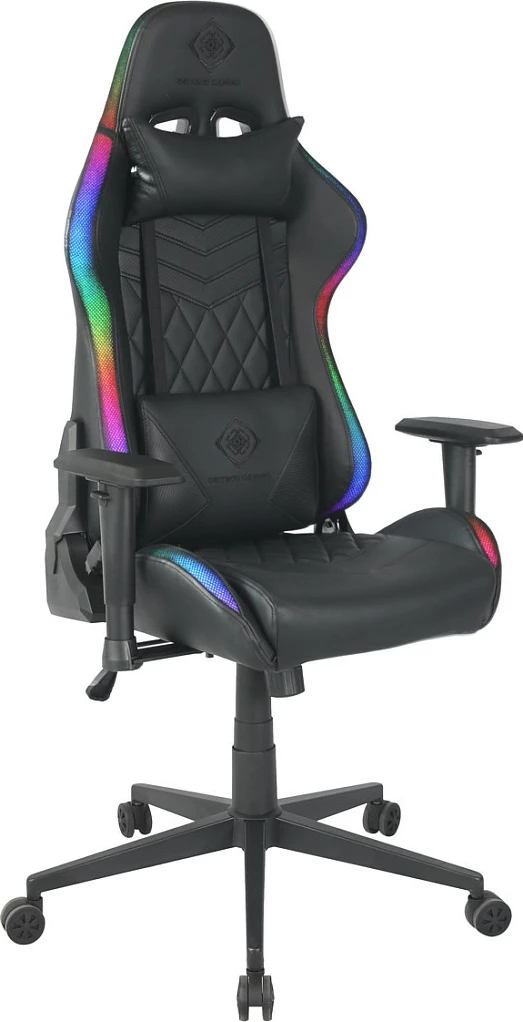 Karrige gaming Deltaco Gaming GAM-080, RGB, PU lëkurë artificiale, 120 kg, e zezë