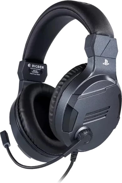 Kufje gaming Bigben V3 stereo me kabllo 2.2 m për PS4, me mikrofon, Titanium