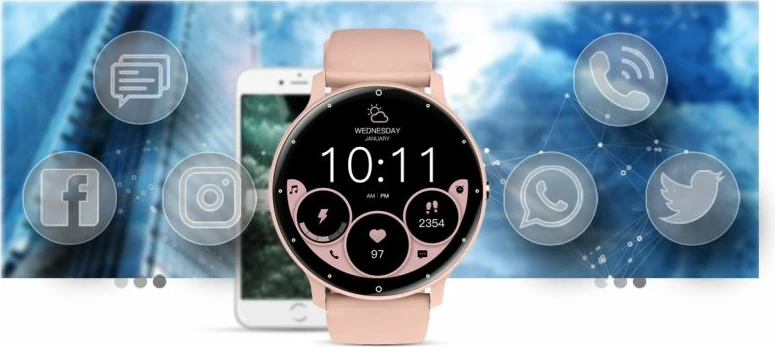 Smartwatch Gravity për femra, rozë
